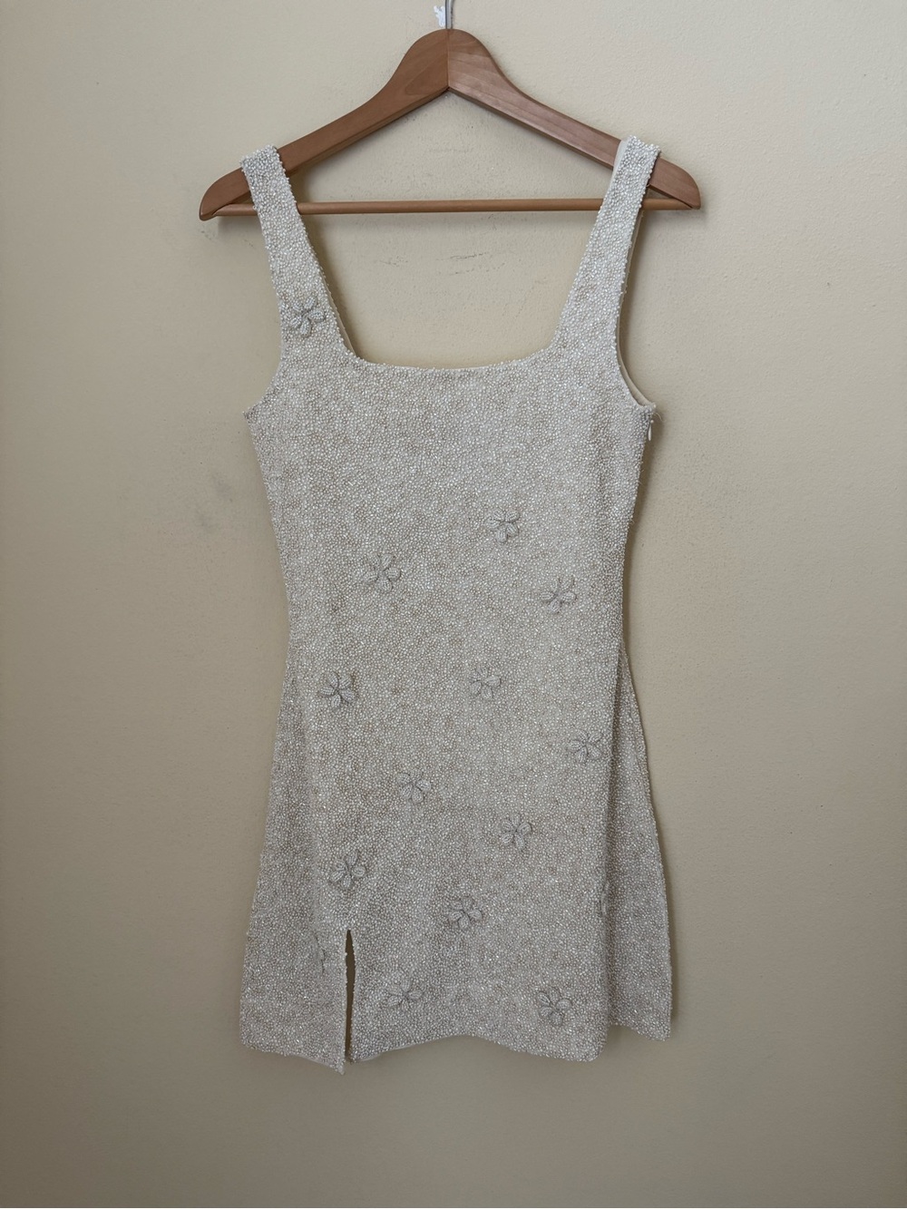 Staud Le Sable Ivory Cream Mini Dress Small